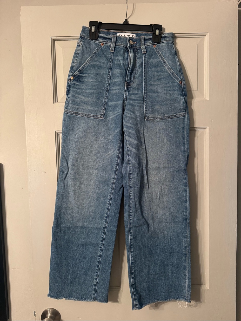High-Rise Wide-Leg Jeans in Light Blue by daze
